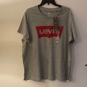 Levi's Heather Gray T-Shirt with Bold Red Logo